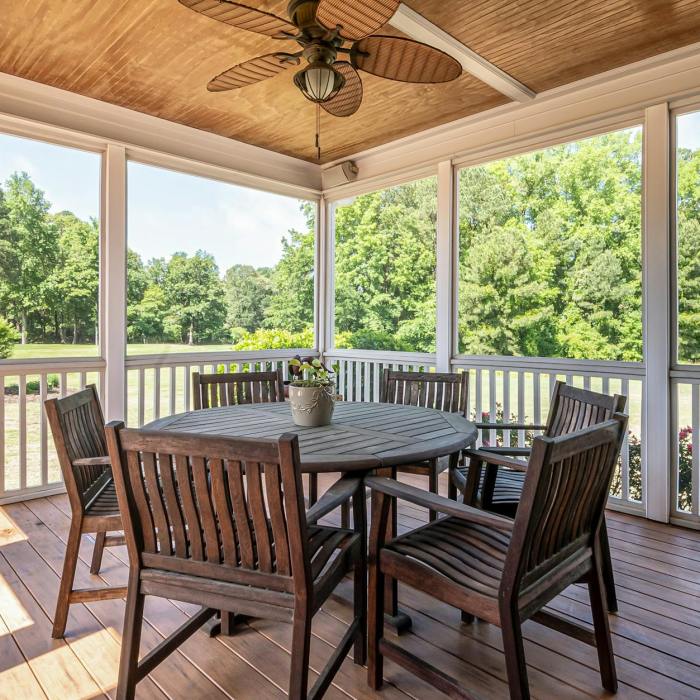view of a wooden patio